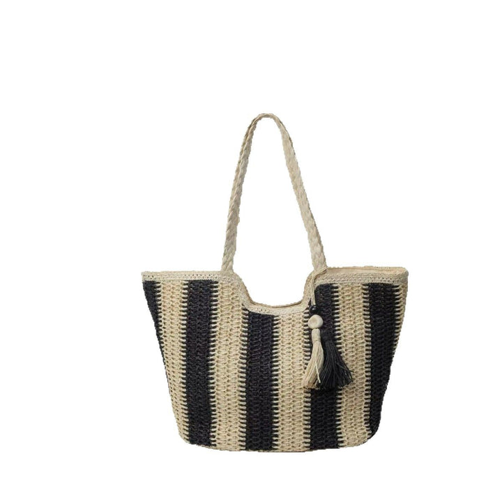 Braided beach bag with decorative tassel pendant Bowlift
