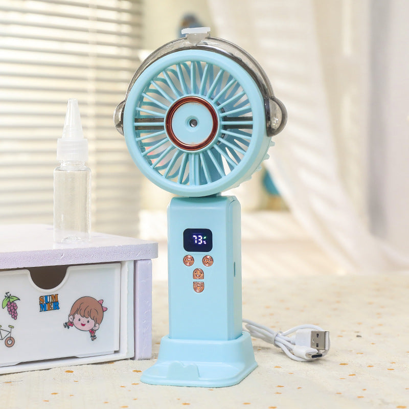 Women portable spray fan with LCD display Bowlift
