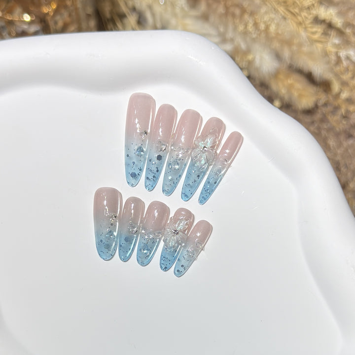 Ombre Floral Press-On Nail Art Set Bowlift