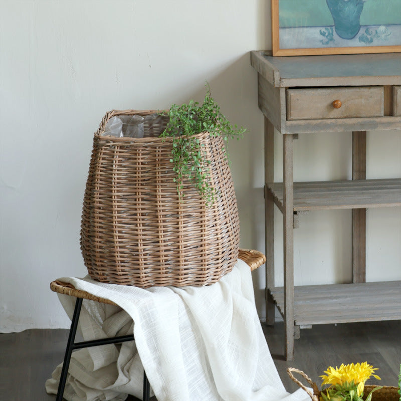 Large Handmade Laundry Basket with Natural Design Bowlift