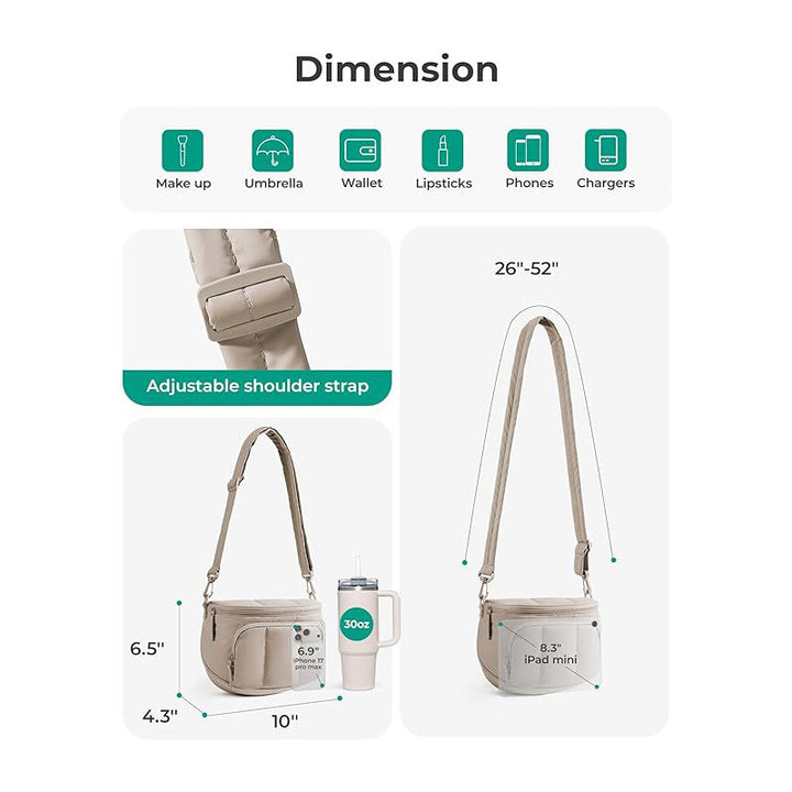 Stylish shoulder bag with detachable shoulder strap and versatile compartments Bowlift