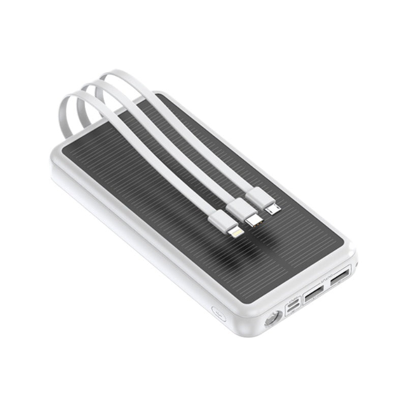 Solar Powerbank with Integrated Charging Cables Bowlift