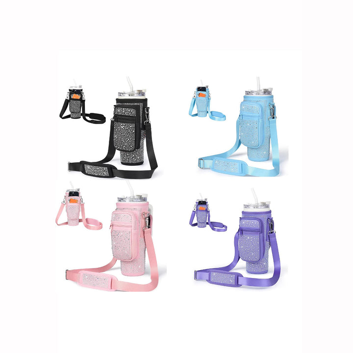 Ladies drinking bottle cover with sparkling rhinestones Bowlift