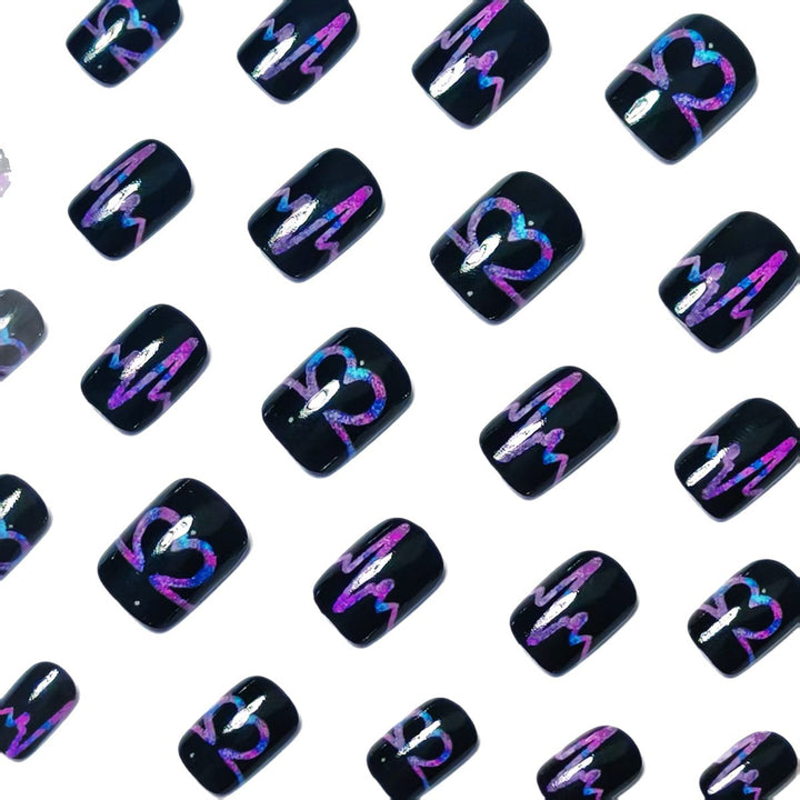 Heartbeat-Themed Nail Art Bowlift