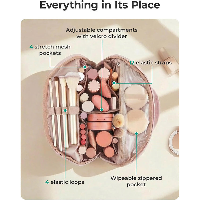 Cosmetic organizer bag with transparent compartments Bowlift