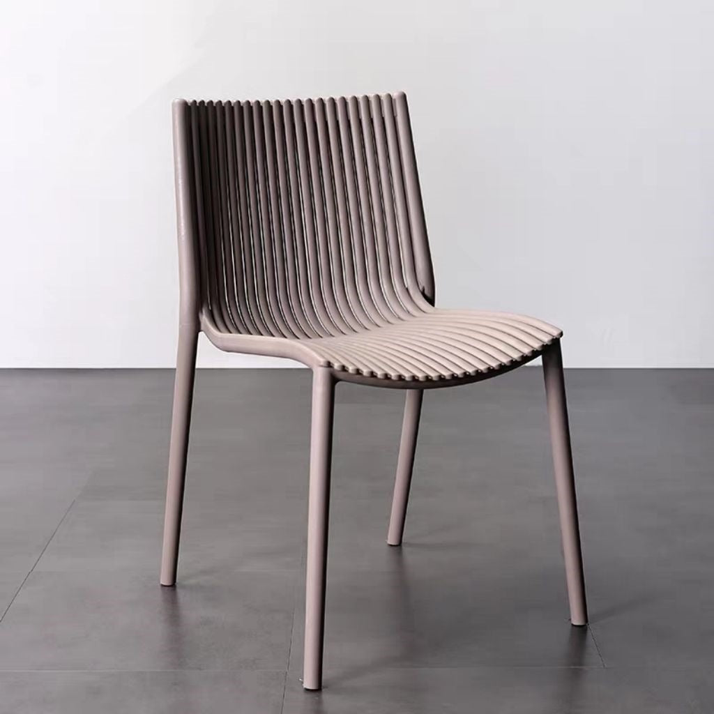 Contemporary Slatted Dining Chair Bowlift