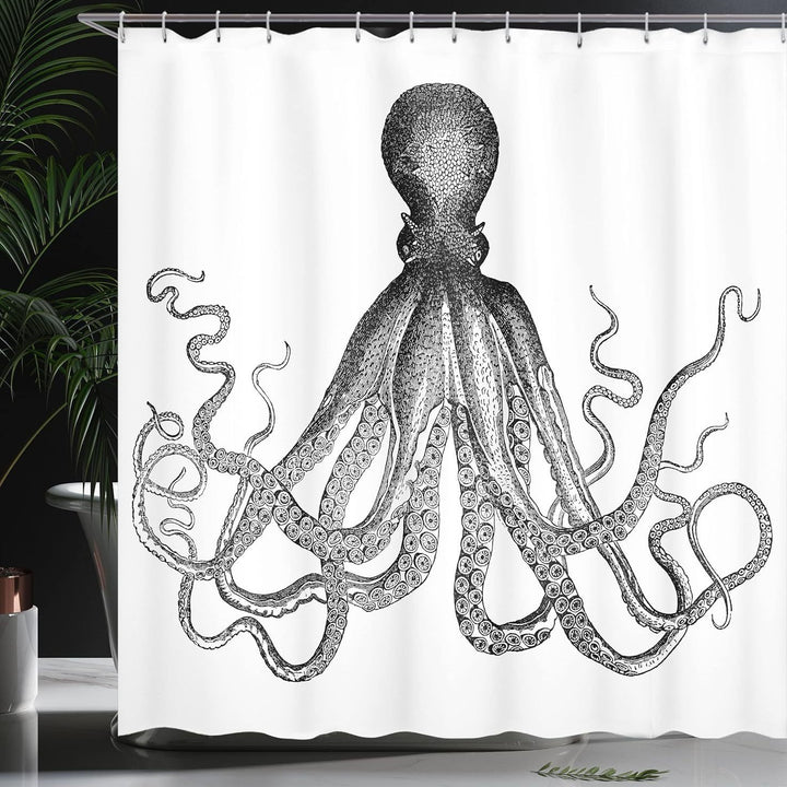 Ocean-Themed Art Shower Curtain Bowlift