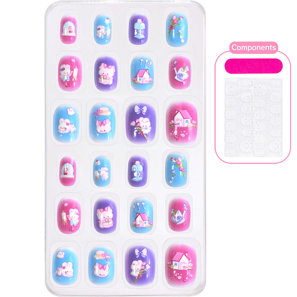 Themed Summer Beach Nail Art Press-On Nails Bowlift