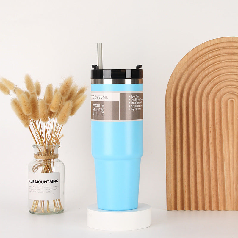 Unisex Insulated Drinking Cup with Integrated Straw Bowlift