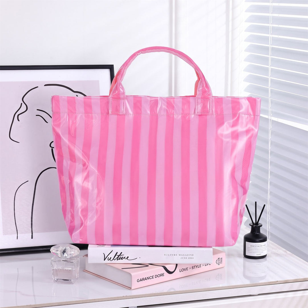 Large Stylish Striped Tote Bag Bowlift