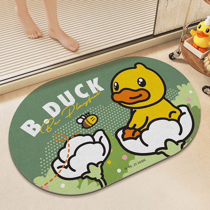 Playful Cartoon Duck Bath Mat Bowlift