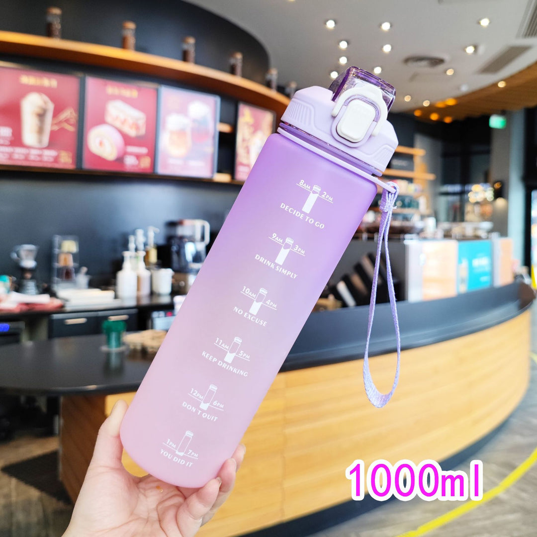 Women's Motivation Water Bottle with Time Markings Bowlift