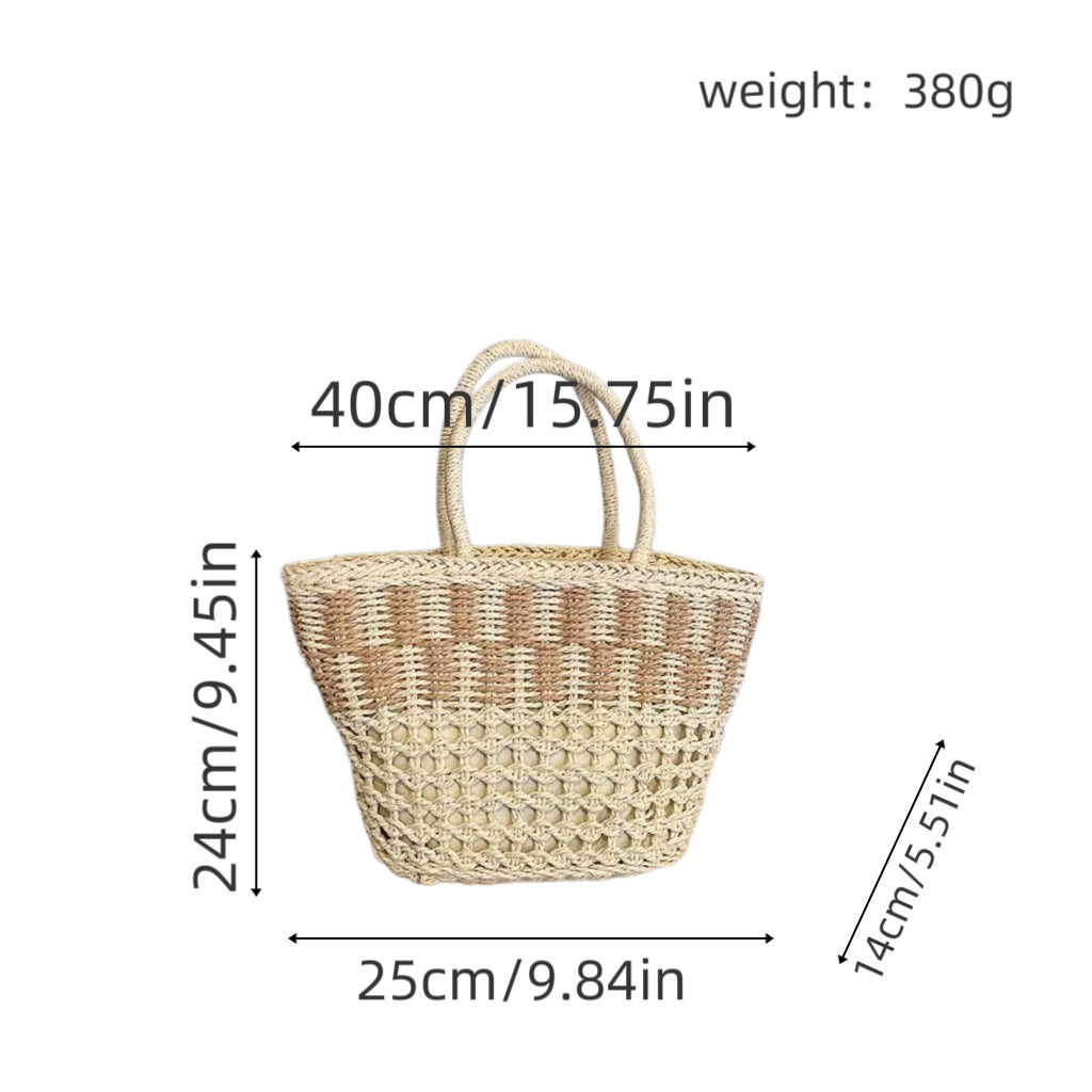 Handbag Made of Woven Natural Material with Airy Structure Bowlift