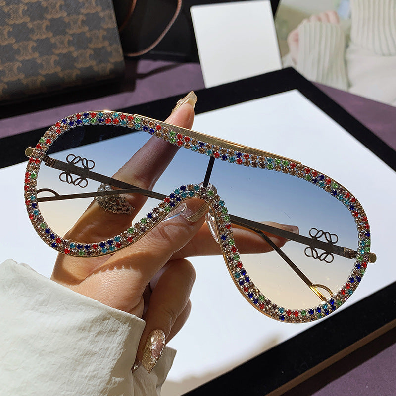 Women's Glamorous Oversized Sunglasses with Rhinestone Accents Bowlift