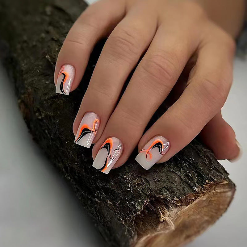 Creative nail tips with intricate marbling effects Bowlift