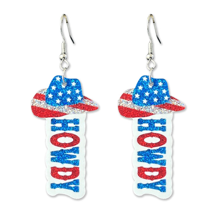 Women's shimmering statement earrings with star and fireworks design made of acrylic Bowlift