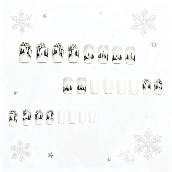 Artistic Winter Landscape Nail Art Bowlift