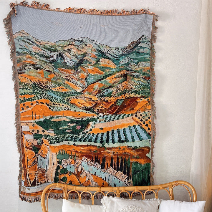 Artistic Landscape Tapestry Throw Blanket
