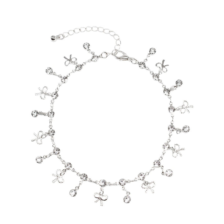 Delicate Crystal Charm Ankle Bracelet Bowlift