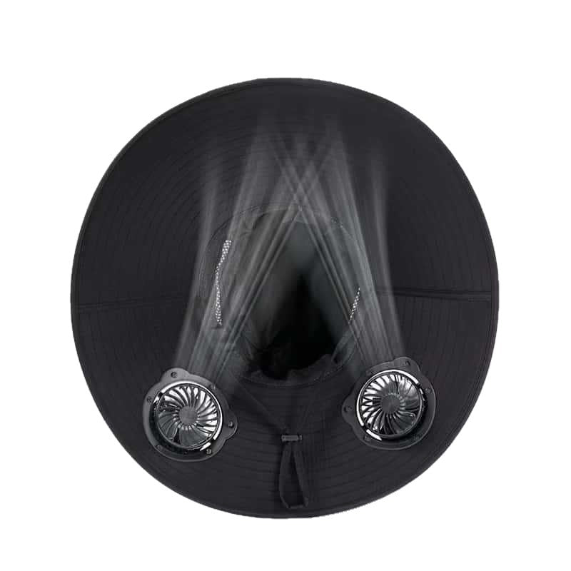 UV-Protect-Sun Hat with removable face and neck protection, integrated solar fan and breathable mesh Bowlift