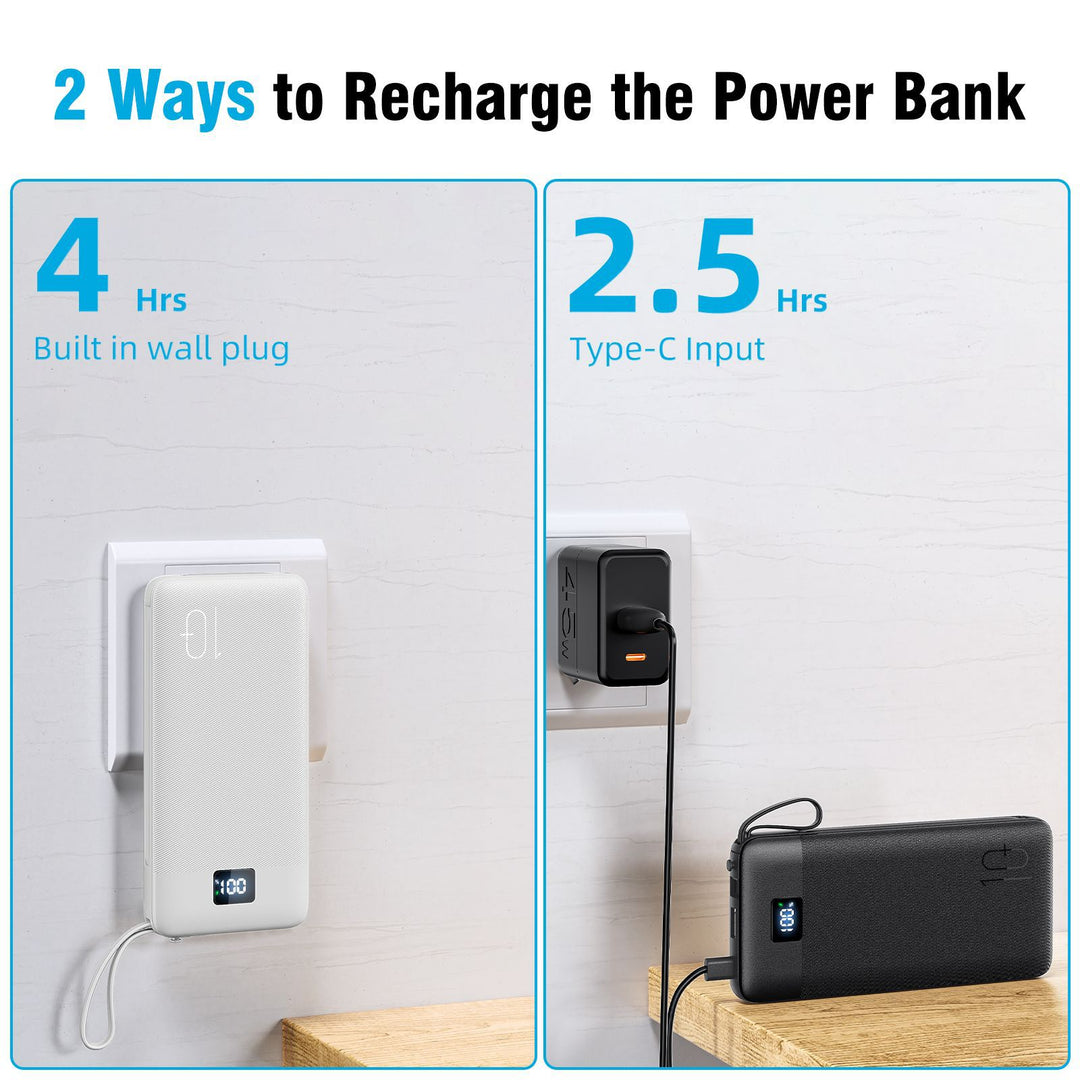 Powerbank with Integrated Socket Function and Smart Charging Bowlift