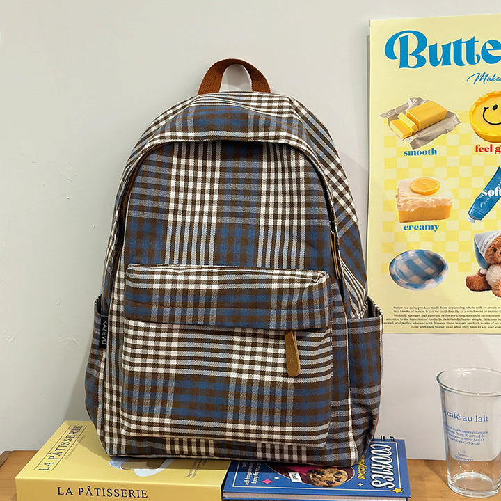 Plaid Patterned Casual Backpack Bowlift