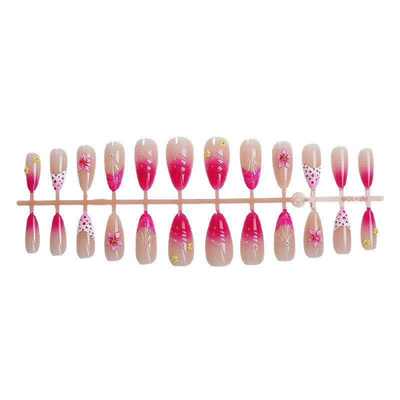 Artful nail tips with delicate floral embellishments Bowlift