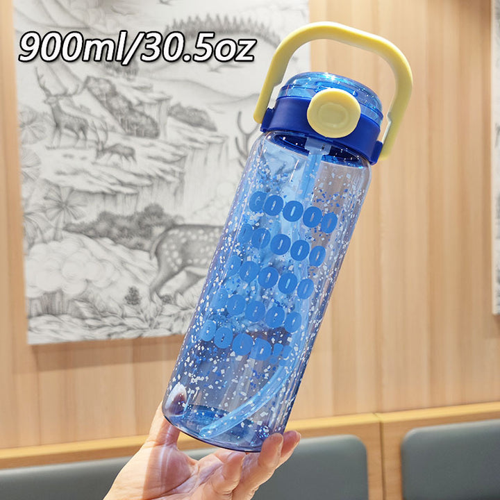 Women’s water bottle with leak-proof lid and integrated straw Bowlift