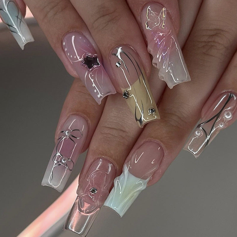 Gradient Press-On Nail Art Set Bowlift