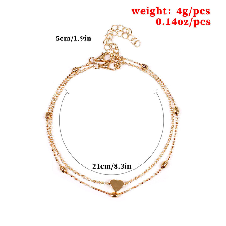 Double Layered Heart Charm Necklace Bowlift