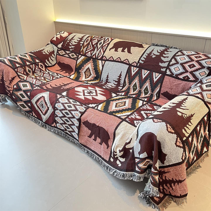 Cozy Geometric Patterned Throw Blanket