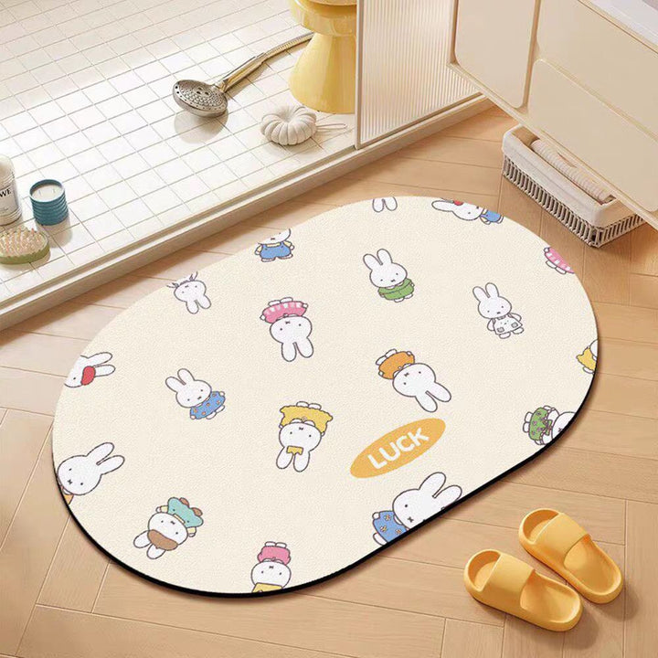 Cartoon Bunny Absorbent Bath Mat Bowlift