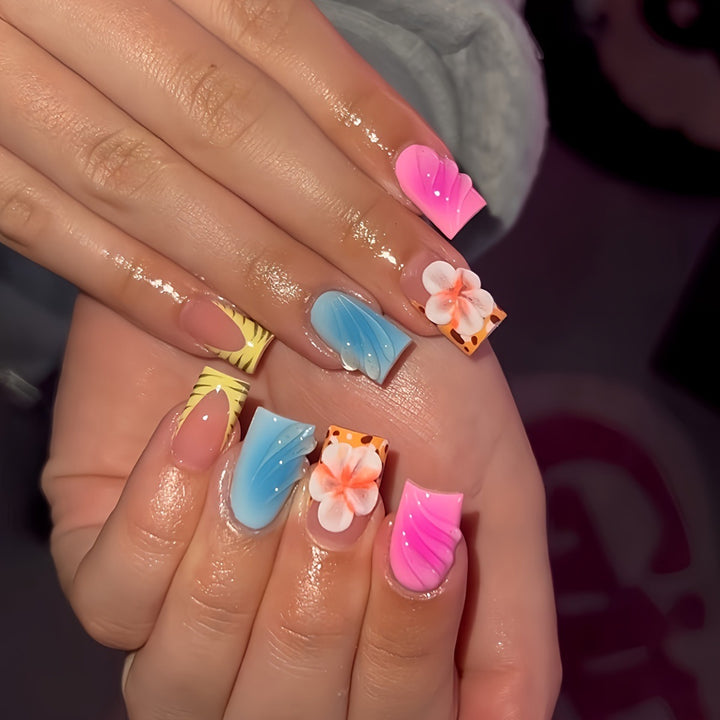 Floral Art Press-On Nails Bowlift