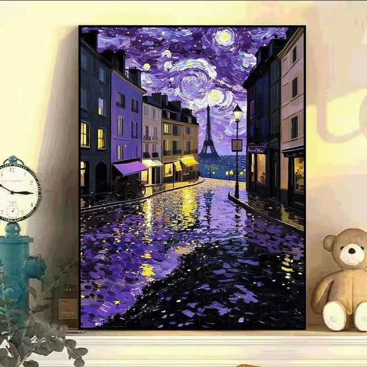 Eiffel Tower Night Scene Canvas Art Bowlift