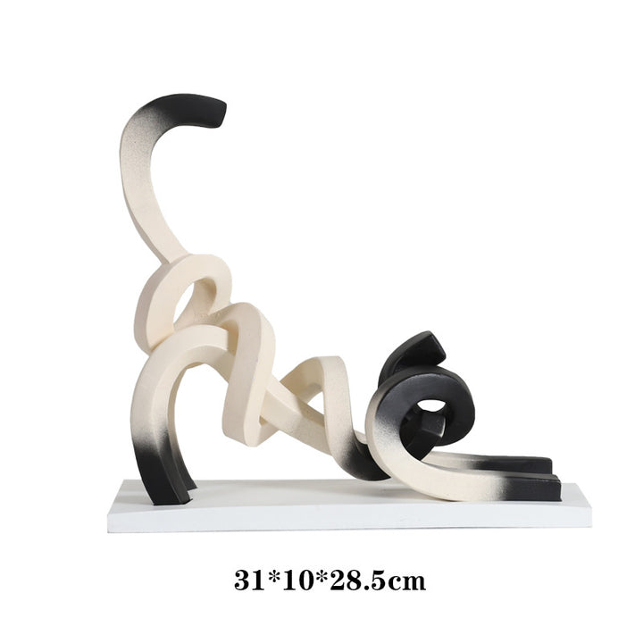 Abstract Art Cat Sculpture