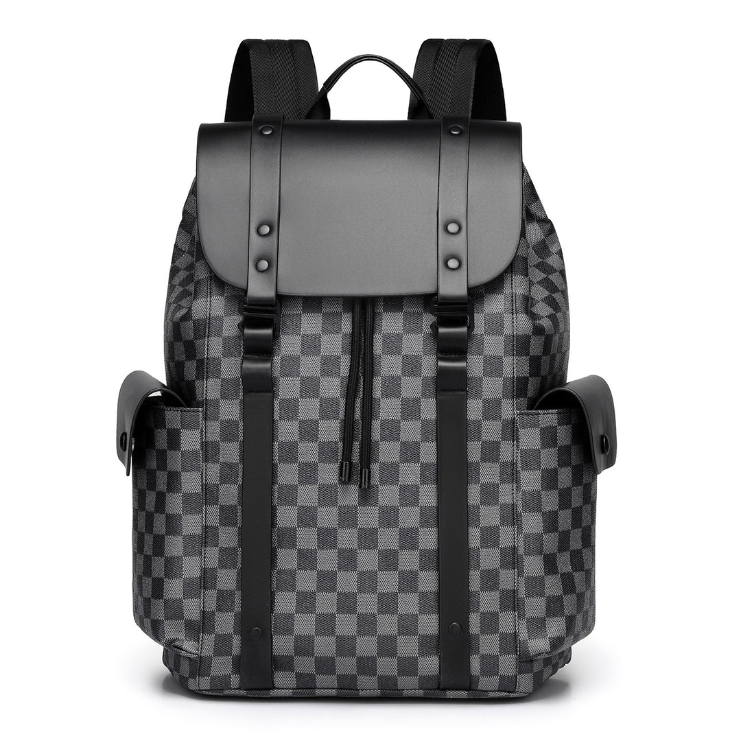 Vintage Checkered Pattern Backpack Bowlift