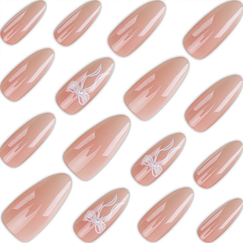 Elegant Stiletto Press-On Nails with Bow Design Bowlift