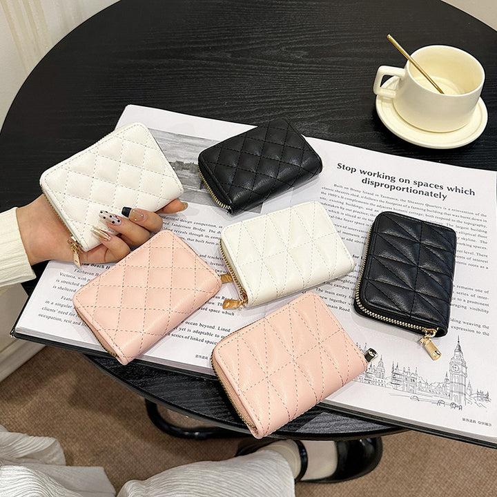 Quilted Zippered Compact Wallet