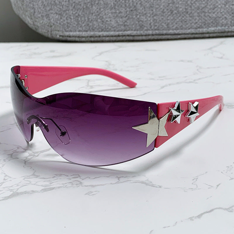 Women's stylish sports sunglasses with half-frame and striking star accents Bowlift