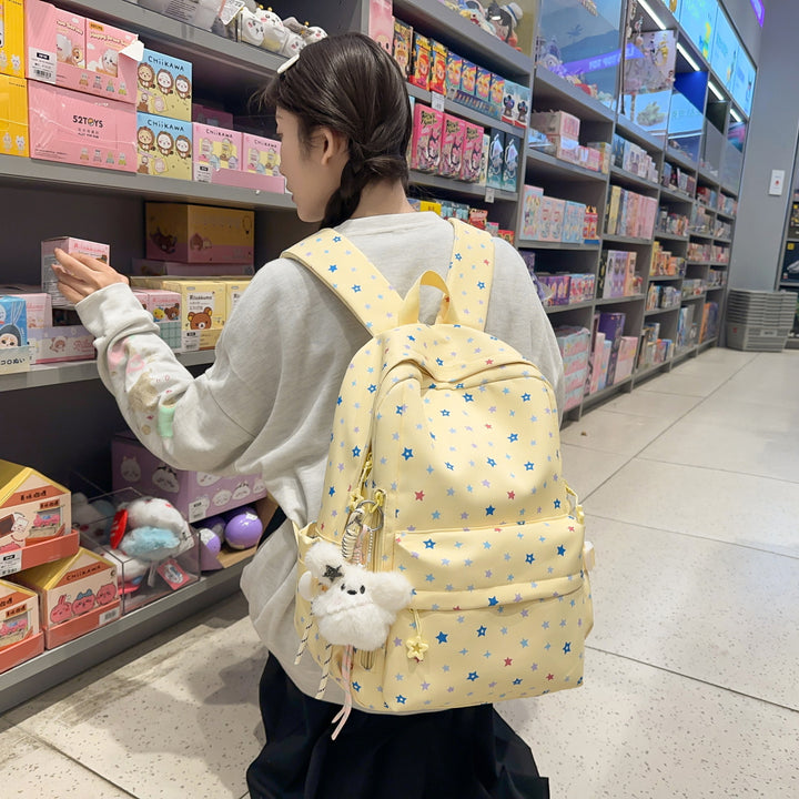 Backpack with Playful Star Pattern and Practical Storage Compartment Bowlift