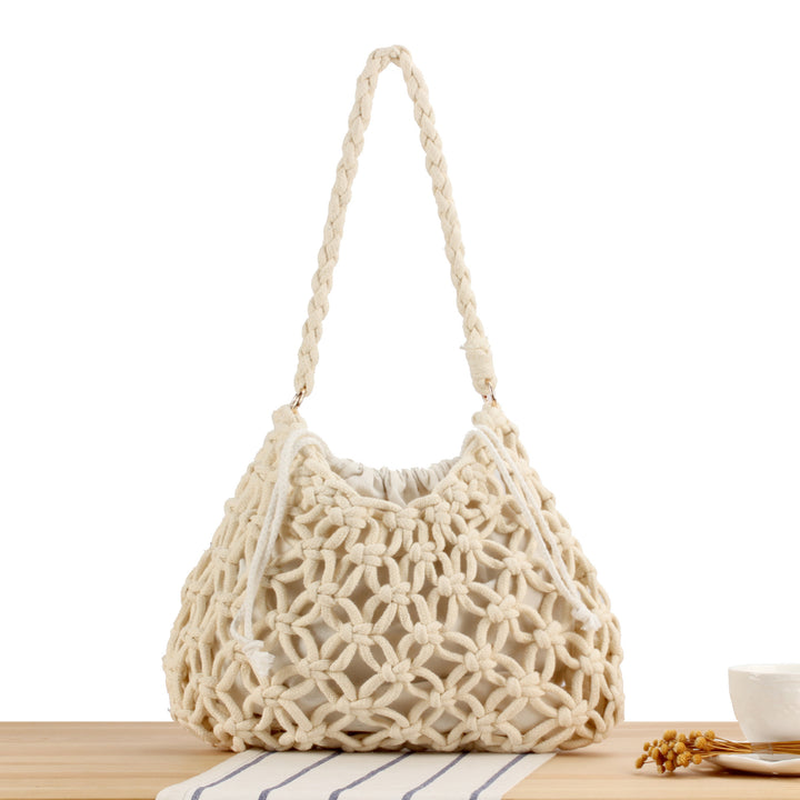 Trendy Macrame Bag with Braided Carry Handle Bowlift