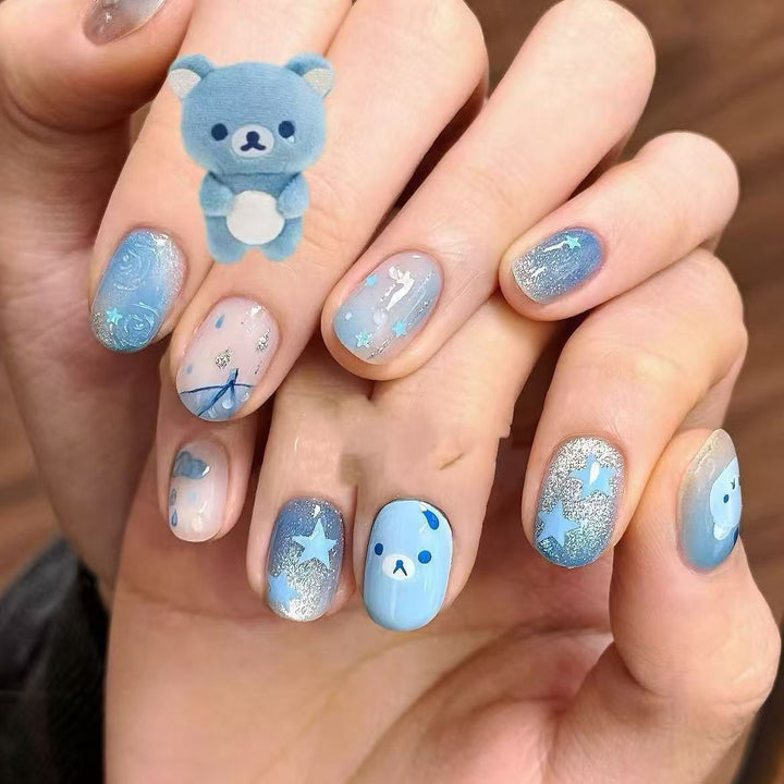 Cute Character Press-On Nail Art Set Bowlift