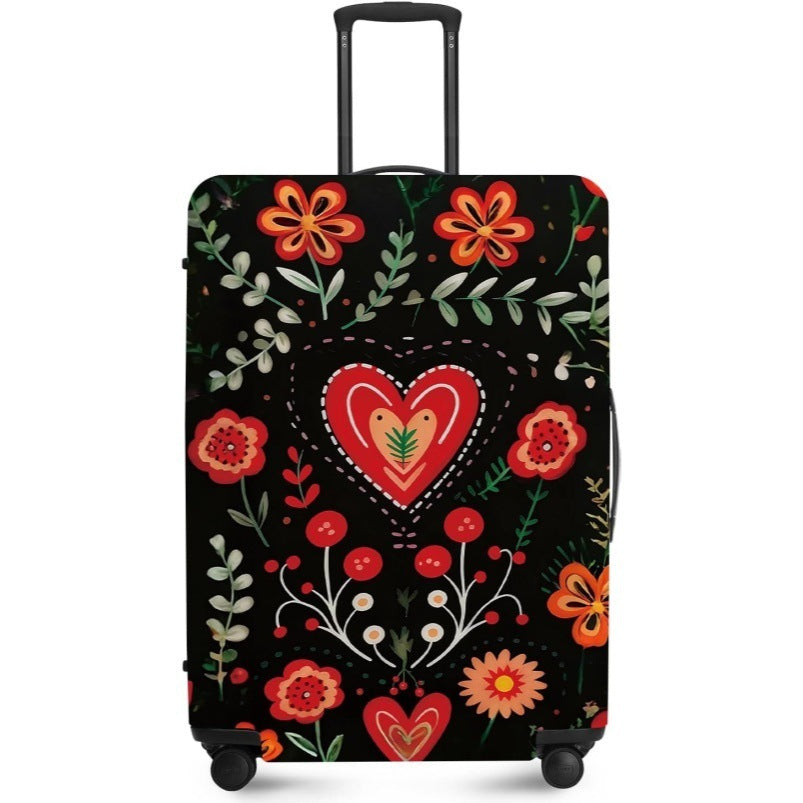 Unisex nan elastic suitcase cover with UV-resistant motif print and zip opening Bowlift