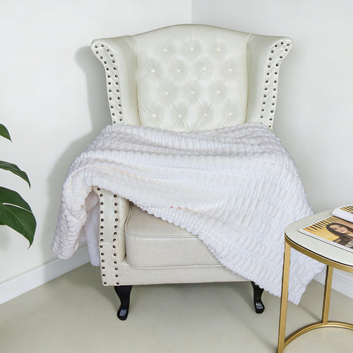 Women Cozy Structured Fleece Blanket Bowlift