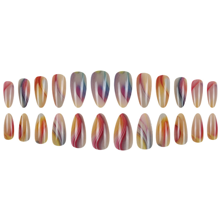 Artistic Swirl Design Press-On Nails Bowlift