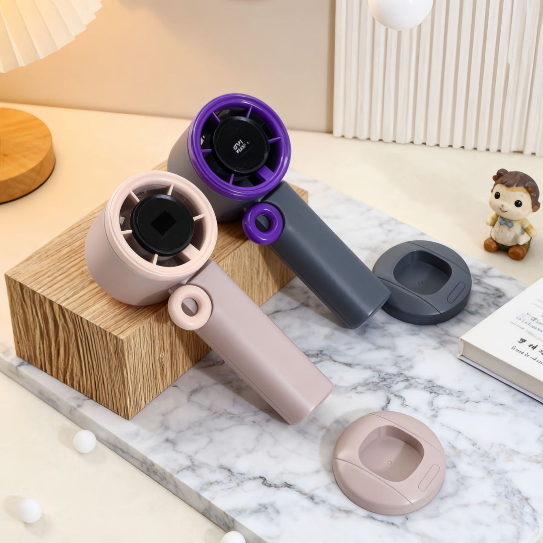 Ladies Portable Hand Fan with LCD Digital Display and USB Charging Function Bowlift