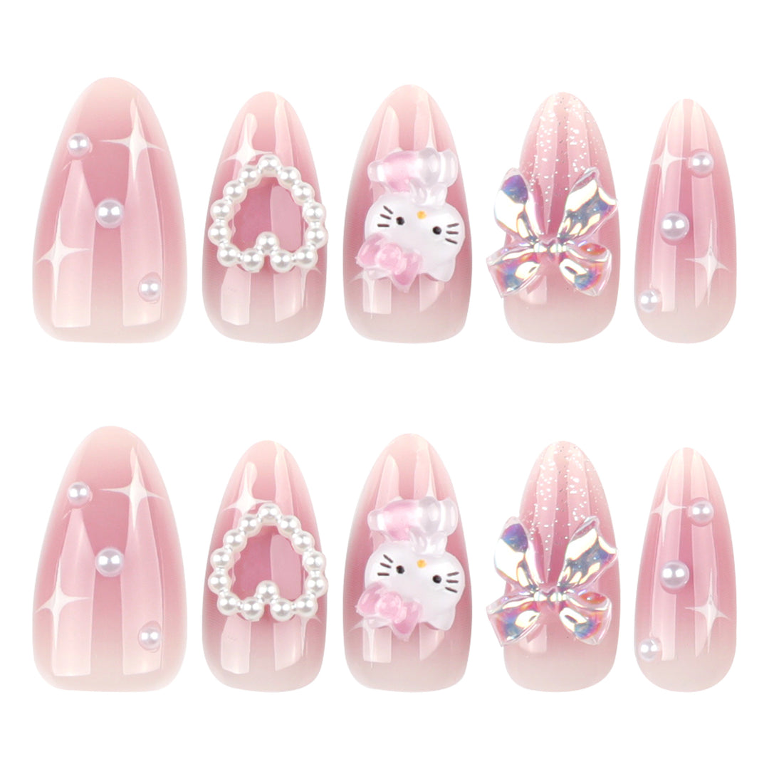 Artificial nail art with playful designs and 3D elements Bowlift