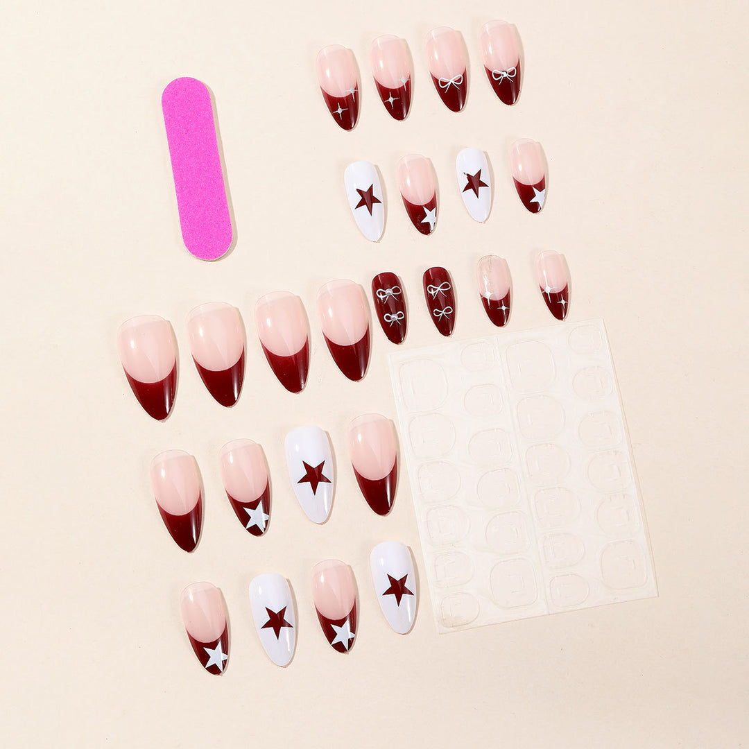Glamorous Star-Accent Nail Art Extensions Bowlift