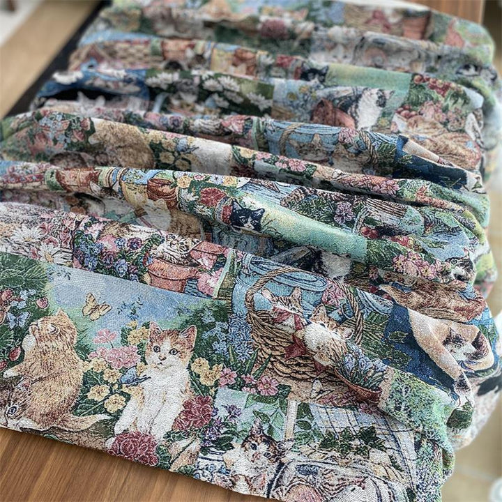 Cozy Cat Print Throw Blanket