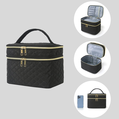 Cosmetic organizer bag with double compartment system Bowlift